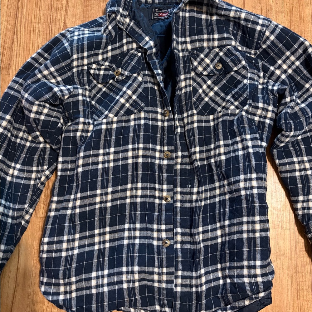 Wrangler Navy and White Plaid Women's Jacket